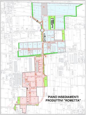 Mappa dell'area di Rometta con suddivisione in lotti - CLICK PER PLANIMETRIA AREA [.pdf 1.475 kb]